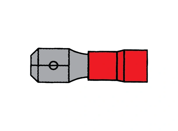 Flatstift rød - 4,8 x 0,8mm 10 stk